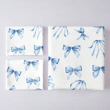 Bộ ga trải giường in hình số và nơ (1 ga trải giường + 1/2 vỏ gối, không bao gồm chăn bông), mềm mại và thân thiện với da, phù hợp cho phòng ngủ, ký túc xá, khách sạn, mọi mùa, phù hợp với giường cỡ đôi/đơn/nữ hoàng/vua, bộ quà tặng giường ngủ cho bố mẹ và bạn bè - Xanh và trắng - Xem 4