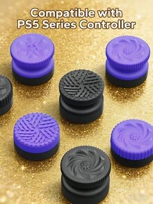 控制器配件 - 摇杆帽，黑/紫色图案，包含 2 个高性能模拟摇杆、1 个高位模拟摇杆和 1 个中位模拟摇杆 - 多色-1 - 查看 11