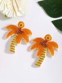 1 par de brincos boho de cristal com contas de coco feitos à mão, adequados para mulheres do dia a dia, praia e verão - Multicolorido - Ver 8