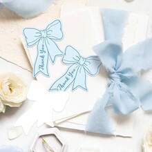 1/20/50/100pcs Pink Bow Mini Thank You Cards - DIY Blank Cards For Business, Restaurant, Anniversary, Graduation, Birthday, Wedding, Baptism, Thanksgiving, Teacher's Day And Other Occasions To Express Gratitude To Customers, Friends And Family - A - View 9