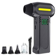 便携式清洁吹风机，C型充电，130000转/分钟，档位可调，电动除尘器，汽车吹雪除尘涡轮喷气风扇 - A - 查看 10