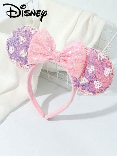 1 Set de accesorios para el cabello con temática de dibujos animados de Disney, que incluye diadema con lazo suave, pinzas para orejas de Minnie lindas y pinzas para el cabello con dibujos animados, adecuadas para uso diario. Diseño de accesorios para el cabello de moda para mujeres, muy adecuados para el Día de San Valentín, diademas, pinzas para el cabello y aros para el cabello. Nueva diadema con brillo de Mickey Mouse estilo europeo y americano, accesorios para el cabello con tema de lazo de Minnie, muy adecuados para vacaciones, fiestas y parques de diversiones