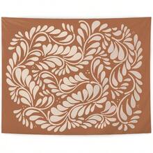 Luvadian Boho Floral Fall Tapestry Talavera Mexican Decor Abstract Brown Flower Aesthetic Wall Hanging Mid Century  Modern Wall Art Blanket For Home Bedroom Living Room Office Decor 50x60 Inch - 1PC - 查看 1