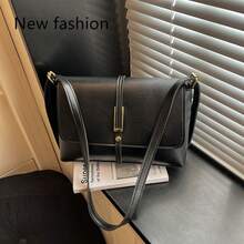 2026 Minimal Slouchy Handbag Tote With Long Strap For Office And Daily Outfits - Black - View 1