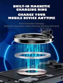 15W真空吸盘磁吸式无线充电器车载手机支架，360度旋转，兼容智能手机 - K8 - 查看 8