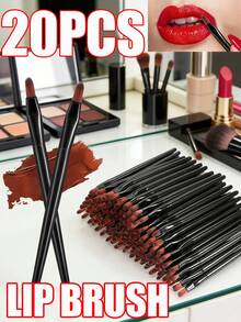 50支/20支/3支装唇刷套装，可重复使用，批发小型唇部涂抹器，多功能唇刷工具，美容工具 - 黑色 - 查看 8