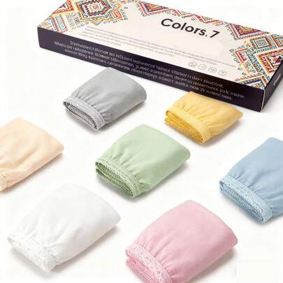 7pcs Disposable Sterile Underwear For Women, Independent Packaging, Suitable For Hotel, Beauty Salon, Travel, Maternity, One-Time Use, Random Colors