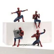 4pcs/Set Super Hero Action Figures, 7-9cm Anime Collectible Mini Figurines, Fan Gift - Spider - View 2