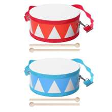 6-Inch Wooden Early Childhood Education Musical Instrument Hand Drum With Adjustable Waist Strap, Kindergarten Performance Instrument, Orff Style Snare Drum - Multicolor - View 1