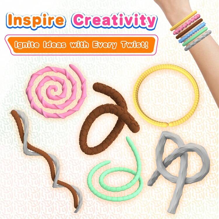 6 Pack Fidget Toys Sensory Sticks,Textured Sensory Toys For Autism,Imagination Sticks For Calming,Stress,Anxiety, ADHD & Autism Children Toddlers Boys Girls - Multicolor - View 3