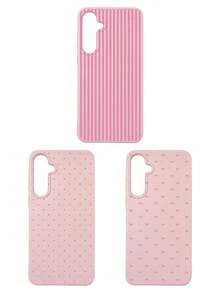 3pcs Set Soft Faux Leather Texture Bowknot/Stripe/Polka Dot Phone Case, Cute Girly Aesthetic Design, Shock-Resistant Protective Cover Compatible With IPhone & Galaxy - Multicolor - View 46
