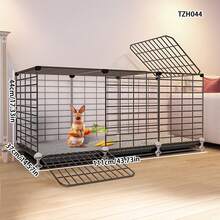 Detachable & Modular Pet Rabbit Cage With Tray, Easy To Clean, Suitable For Rabbits, Guinea Pigs And Other Small Pets - Multicolor - View 11
