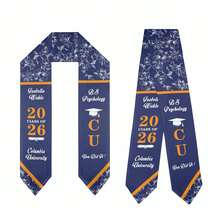 1PC Custom Graduation Sash Class Of 2026 - Personalized Name Graduation Graduation 2026 Gift - Personalized Graduation Sash With Text - Graduation Ceremony Gifts For Unisex Adults 72" Long - 設計11 - 查看 3