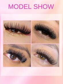 ARTSTAR J/B/C/D Crul 12 Rows Easy Fan Lashes Premade Volume Fans Eyelash Extension Fast Blooming Fans Mink Lashes Natural Silk Lash Extension 8-15 Mix - Black - View 8