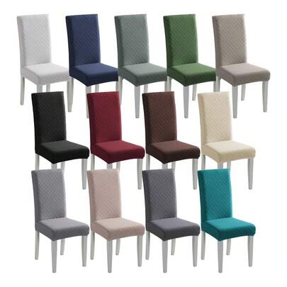 1/2/4/6pcs Stretch Jacquard Chair Covers, Removable & Washable, Suitable For Home, Restaurant, Party