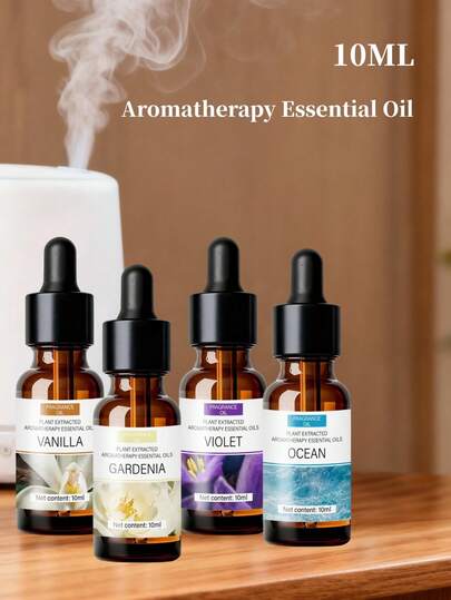 10ml Aceite Esencial con Aroma a Vainilla/Océano, Apto para Difusor de Aromas, Cuidado del Hogar, Elaboración de Velas Perfumadas, Fragancia, Aromatizador, Humidificador, Regalos, Puede Usarse en Dormitorio, Baño, Sala de Estar y Ambientador de Coche, Desodorante de Armario y Purificador de Aire, Aroma a Lavanda/Flor de Ciruelo
