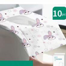 10pcs/Pack Disposable Toilet Seat Covers, Paper Toilet Seat Pads, Waterproof And Anti-Dirty Design, Suitable For Hotels, Public Places, Travel, Leisure Venues, Home Use - Pink - View 10