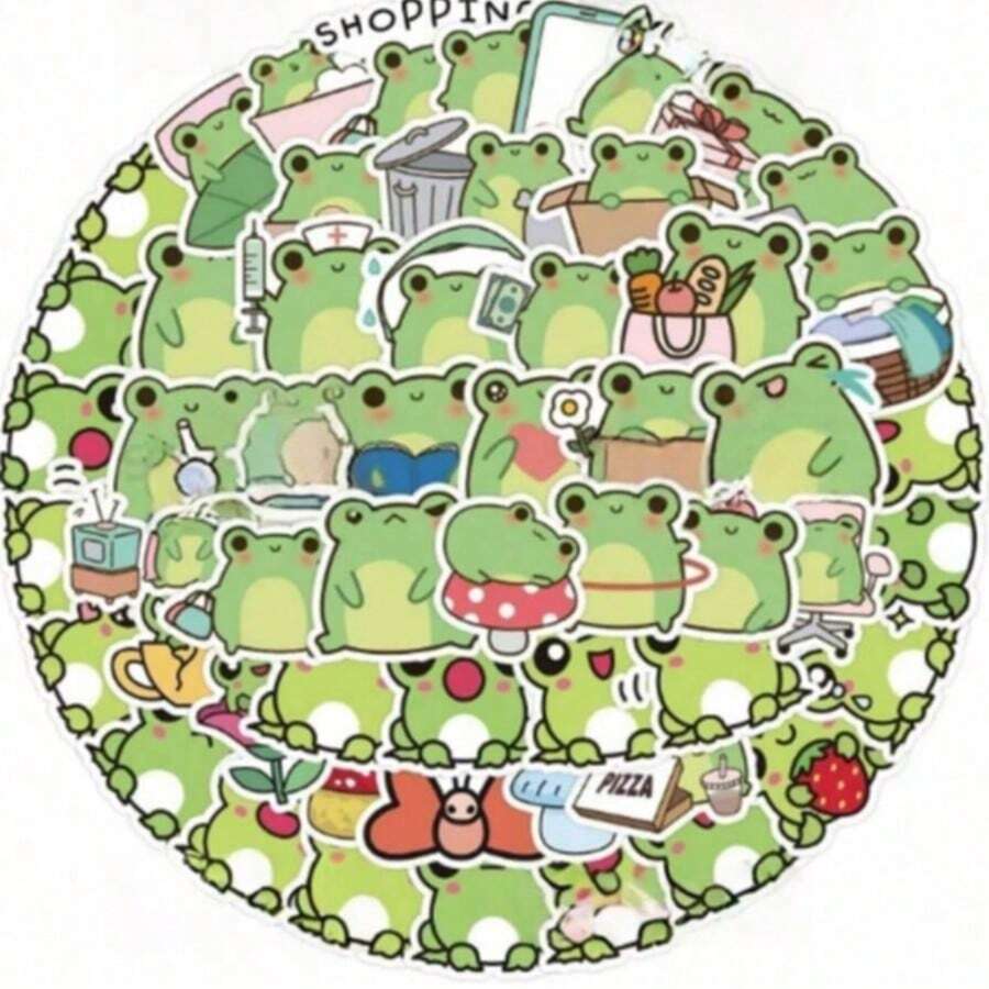 Hình dán chú ếch hoạt hình, hình dán vinyl, hình dán trang trí dễ thương, hình dán trang trí tự làm, sự sáng tạo độc đáo và vui nhộn, thích hợp cho sổ tay Bullet Journal, sổ lưu niệm, hình dán tự dính, hình dán chủ đề Giáng sinh, hình dán điện thoại, hình dán thiệp, hình dán bìa sách, hình dán trang trí đồ vật. - Nhiều màu - Xem 1