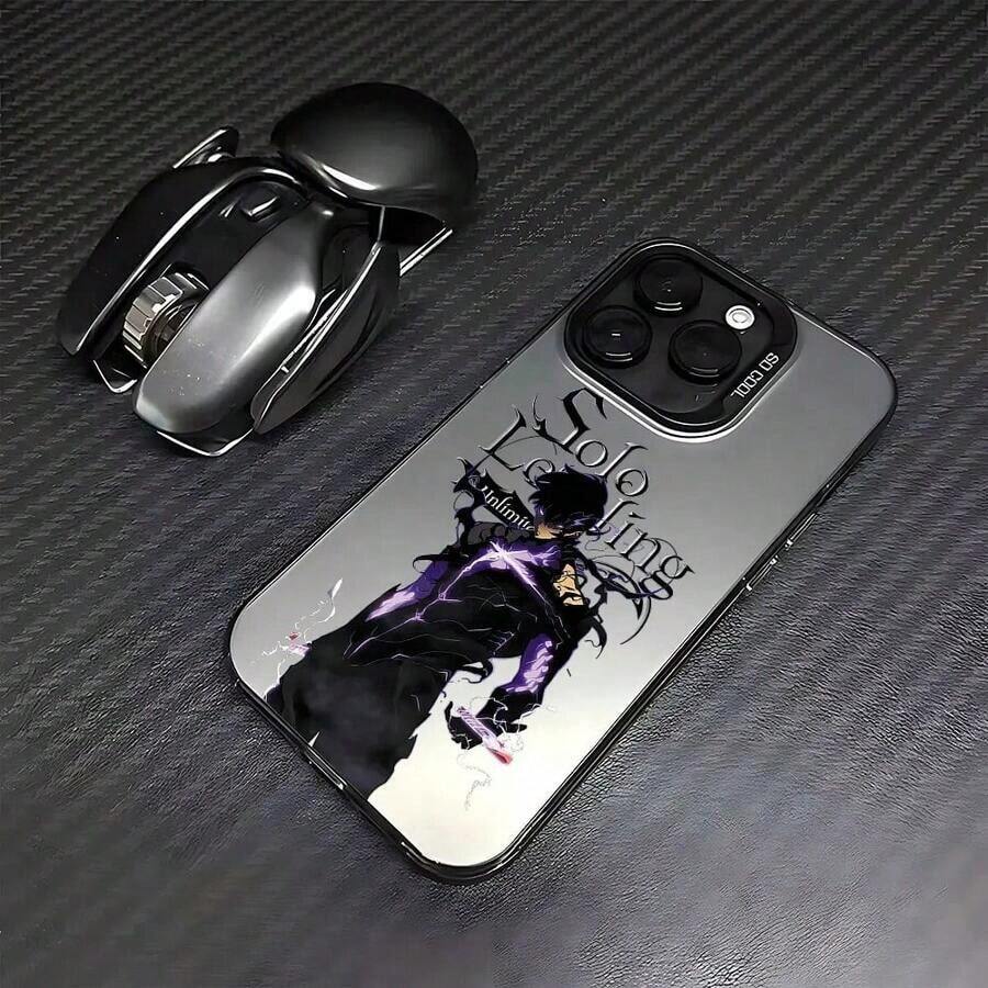 Funda Escarcha Solo Leveling For 16 E 15 Pro Max 14 Plus 13 12 Mini 11 Pro Max XS X 8 7 SE, Cubierta De Silicona Acrílica Lavable - 透黑1 - 查看 1