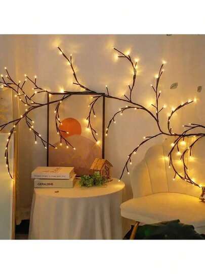 1.8m/5.9ft USB Powered String Lights | 96 LED Beads, 8 Modes, Dimmable, Flexible Lamp Arms - Suitable For Bedroom, Party, Holiday, Christmas Decor, Modern Aesthetic