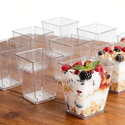 Square Dessert Cups, Dessert Cups, Party Cups, Mousse Cups, Cake Cups, Perfect For Weddings, Parties, Birthdays, Outdoor Dining, Christmas, Thanksgiving, Hotels, Buffets