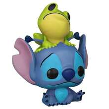 Funko POP Lilo & Stitch - Stitch With Frog No. 986 Exclusive - Collectible Vinyl Figure 9cm - Sitting With Frog On Head - Official Product - Multicolor - View 3
