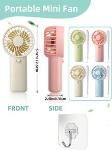 7/3/2/1pc Mini Portable Fan With Hanging Rope, Portable Fan Handheld Fan, AAA Battery Powered On Fan, Battery Operated Lightweight Small Pocket Fan - Party Gift For Summer And For Outdoor,Sport,Travel,Kitchen,Bedroom,Office,And For Woman,Man,Adult (Batteries Not Included, Need To Be Purchased Separately) - Multicolor - View 8