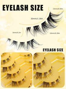 10 Pairs Criss-Cross Fishtail Invisible Band False Eyelashes, Fluffy Curly Faux Lashes, Handmade Delicate Design, Fit Eye Shape, Trimmable & Reusable - View 6