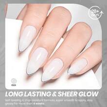 Beetles Milky White Gel Nail Polish - 15ml Neutral Jelly Nude Nail Polish - 乳白色 - 查看 4