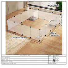 Valla transparente para mascotas, valla interior entrelazable para gatos/perros, barrera para mascotas pequeñas de libre combinación - Multicolor - Ver 17