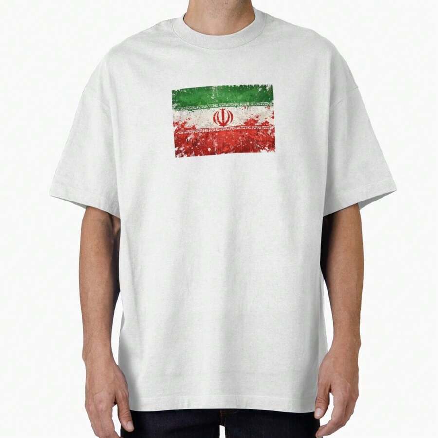 Football World Cup Flag _ Grunge Soccer Art Oversized T-Shirt - trắng - Xem 1