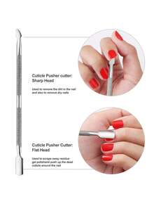 8件套美甲工具套装 - 指甲钳、角质层钳、带推杆的指甲剪 - 不锈钢指甲和脚趾甲修剪器 - 銀色 - 查看 4