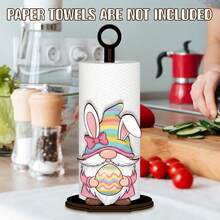 Decorative Kitchen Paper Towel Holder With Colorful Egg, Rabbit Ear And Gnome Patterns. Can Be Used As A Napkin Holder In Dining Room, Decoration For Afternoon Tea/Garden Party, Suitable For Kitchen, Living Room And Dining Room - Classic - View 3