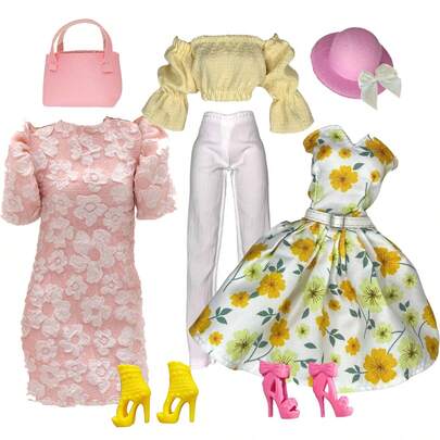 Luxury Doll Outfit Set, Designed For Fashion Enthusiasts, Includes Exquisite Accessories, Suitable For Various Shooting Occasions. Fits 11.5-12 Inch Dolls, 1/6 BJD Doll Clothes, Can Be Used As Holiday Gifts.
