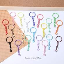 5/10/20/30pcs Colorful Key Chain Set, Metal Round Split Key Rings With Lobster Clasp, Craft Pendant DIY Accessories - Keychain - View 8