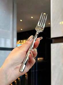 菱形不锈钢刀叉，西式牛排餐具，法式家用餐具 - 銀色 - 查看 5