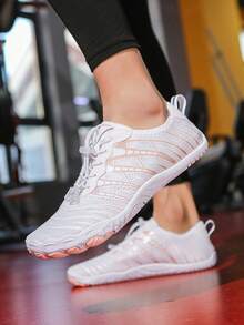 Striped Water Shoes For Women, Outdoor Rubber Non-Slip Fitness Wading Shoes For Beach, Stream, All Seasons - White - View 7