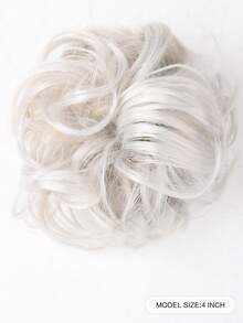 爪夹式凌乱发髻假发片 合成波浪发髻甜甜圈盘发发髻假发片 女士女孩接发 - 彩色 - 查看 8