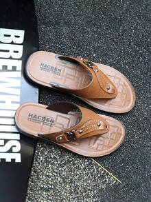 多功能休闲鞋、男鞋、时尚靴子，外观精美，穿着舒适 - 棕色 - 查看 2