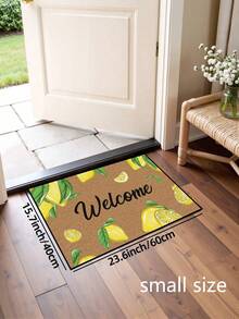 1pc Lemon & Green Leaf "Welcome" Pattern Doormat, Farmhouse Style Washable Polyester Fiber Mat, Suitable For Living Room, Kitchen, Bedroom, Entryway, Home Decor, Room Decor, All Seasons - 1PC - View 15