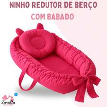 Baby Crib Reducer Nest With Anatomical Pillow For Girls, Boys, Pink, Blue, Various Colors - 玫紅色 - 查看 2