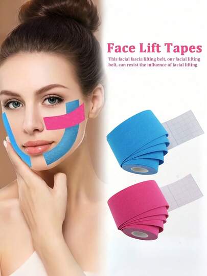1pc Face Bandage, Face Lifting Patch, V-Shaped Lifting Anti-Wrinkle Eye Mask, Facial Care Tool. Elastic Bandage Suitable For Neck, Jawline And Double Chin Area. Reusable, Fragrance-Free.