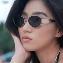 1pc Metal Geometric Full Frame Classic Fashion Glasses, Suitable For Back To School, Music Festivals, Beach Parties, Fishing, Driving, Golf And Other Occasions - Multicolor - View 1