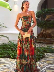 Elegant Vintage Sleeveless Flare Dress For Women.Women Birthday Dress Women Tea Party Dress.Easter Music Festival Independence Day Casual Elegant Sexy Colorful Backless High Cinched Waist Waist Dress, Suitable For Singles Party, Carnival, Wedding, Party, Graduation Easter Music Festival Independence Day Casual Elegant Backless High Cinched Waist Waist Dress, Suitable For Singles Party, Carnival, Wedding, Party, Graduation Dress - 多彩色 - 查看 5