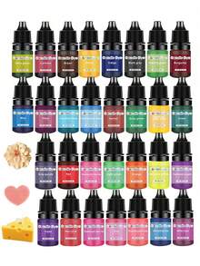 6色/10色隨機、24色/30色 5ML 濃縮顏料 DIY 手作藝術與手工藝，軟膠染色劑 - 環氧樹脂 - 查看 2