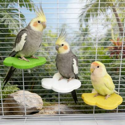 1 chiếc bệ nhảy hình đám mây cho vẹt, giá đỡ cào móng cho chim, vật trang trí lồng chim, giá nghỉ ngơi cho vẹt, thích hợp cho chim và thú cưng nhỏ mọi mùa.