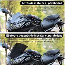 1pc  Parabrisas De Motocicleta Negroprotección Contra Lluvia+Pegatinas reflectantes impermeables - D - Ver 6
