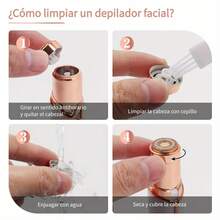 Depiladora Facial Eléctrica para Mujer, Recargable USB, Portátil e Indolora con Cabezal de Repuesto - Blanco - Ver 8