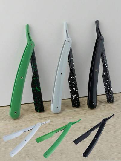 1 Retractable Folding Razor Holder, Manual Shaving Razor Stand For Barbershop, Bald Head, Eyebrow, Face Shaving (Holder Only, Blades Not Included)