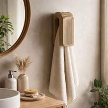 2pcs Self-Adhesive No Drill Towel Rack, Space-Saving Plastic Towel Clip Wall Mounted U-Shaped Vertical Towel Storage Rack, Bathroom Towel Organizer - Multicolor - View 2